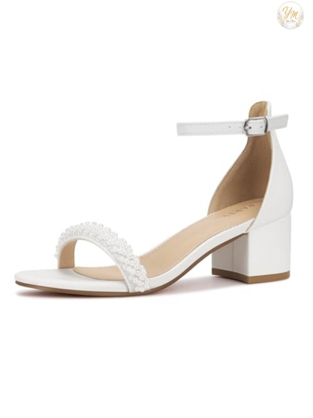 Women's Open Toe Ankle Strap Block Heel Sandals Faux Leather Padded Insole